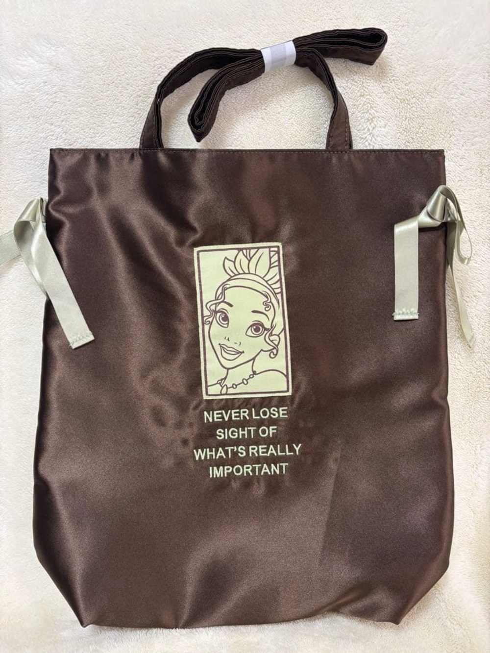 Disney Parks Princess Tiana Brown Tote Bag New with Tags